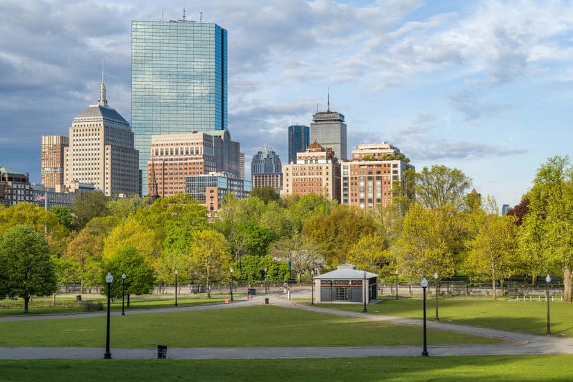 Park near Maverick Square in Boston